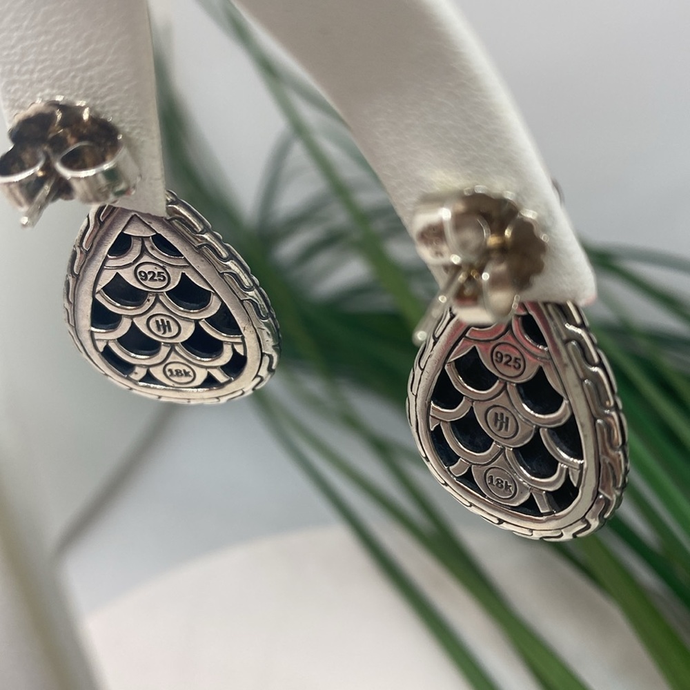 JOHN HARD SILVER 18K LEGENDS NAGA DROP EARRINGS - Picture 7 of 11